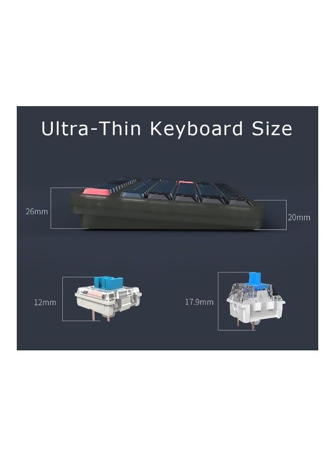 Ajazz - 75% Gasket-mounted Bluetooth 5.1/2.4G Wireless & Type-C Wired Low-profile RGB Keyboard with LED Screen(Blue Switch) - Image 1