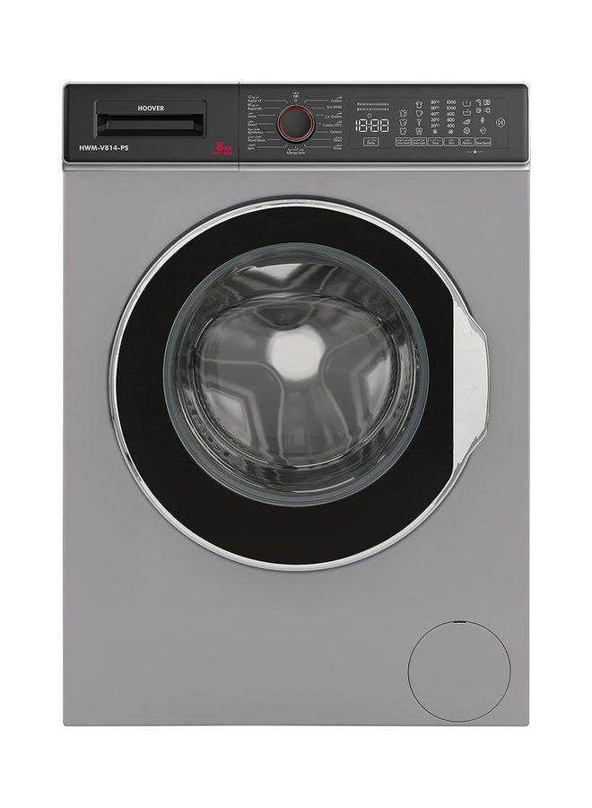 HOOVER - Washing Machine Front Load Fully Automatic 1400 RPM  Pyrojet Technology Washer Made In Turkey 8 kg HWM-V814-PS Silver - Image 1