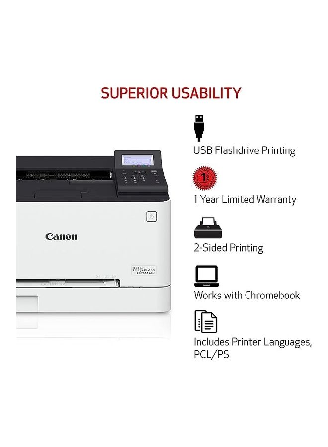 Canon - Image Class LBP633Cdw Desktop Wireless Laser Printer Color White - Image 1