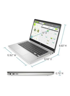 HP 14A-NA0050NR Laptop With 14-Inch Display, Celeron N4020 Processor/4GB RAM/64GB EMMC/Intel UHD Graphics/Chrome OS English Silver  - Image 4