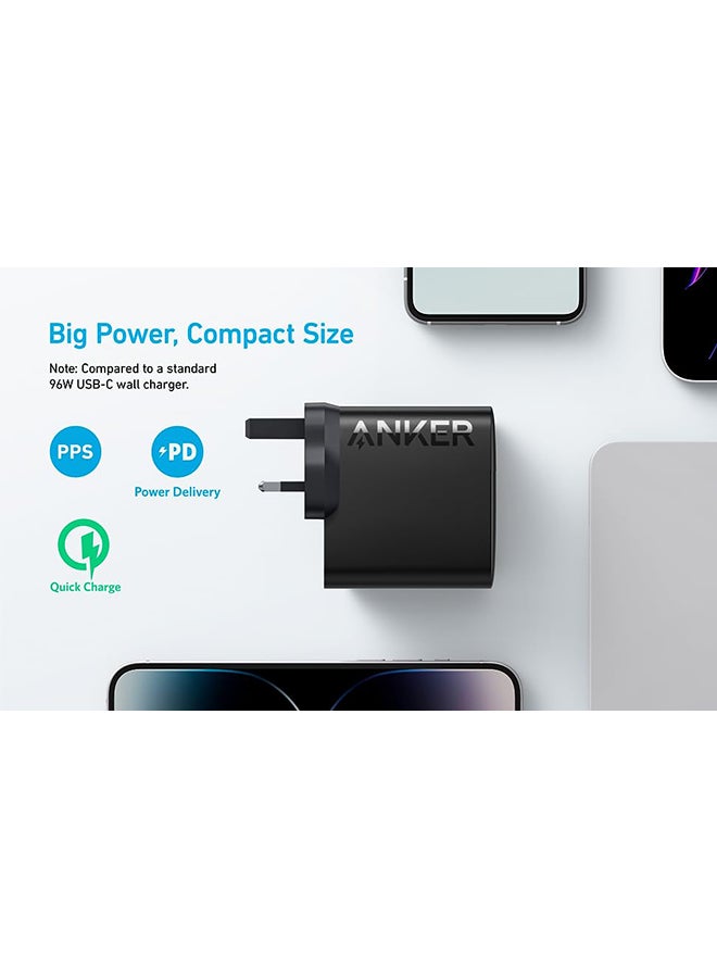 Anker Mac Book Pro Charger, 100W USB C Charger, Compact and Foldable Fast Charger for MacBook Pro,MacBook Air,iPhone,Samsung S25/S24,iPad Pro,and All USB C Devices,5 ft USB C to USB C Cable Included,Black Black  - Image 2