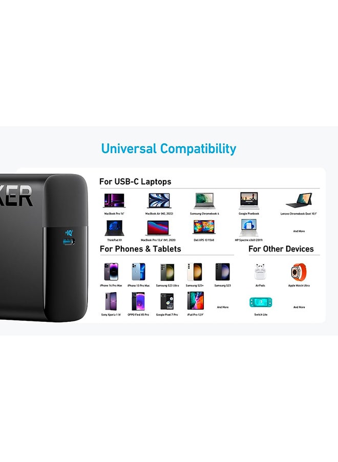 Anker Mac Book Pro Charger, 100W USB C Charger, Compact and Foldable Fast Charger for MacBook Pro,MacBook Air,iPhone,Samsung S25/S24,iPad Pro,and All USB C Devices,5 ft USB C to USB C Cable Included,Black Black  - Image 3