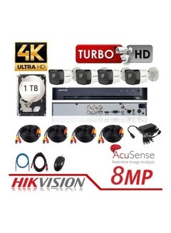HIKVISION 8Mp 4K 4Ch Kit 4x Outdoor Full Kit 1Tb Hdd With Ai Functions  - Image 1