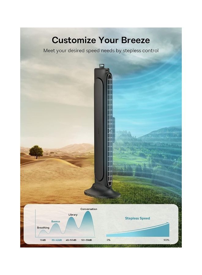 Baseus - Desk Fan Small 2-In-1 Stepless Speed Usb Powered Monitor Clip On & Stand Up Bladeless Personal Fan Quiet Table Fan For Desk Office ACQS000001 Black - Image 1