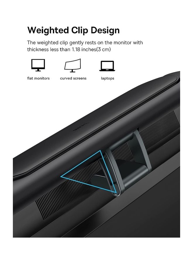Baseus - Desk Fan Small 2-In-1 Stepless Speed Usb Powered Monitor Clip On & Stand Up Bladeless Personal Fan Quiet Table Fan For Desk Office ACQS000001 Black - Image 1