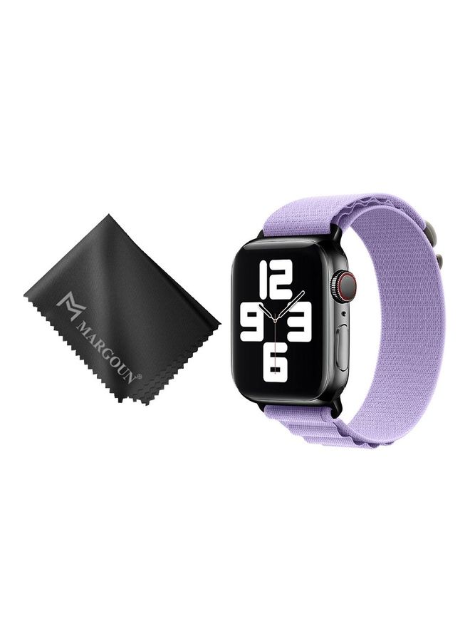 2 Packs Of Apple Watch Band And Microfiber Cloth Alpine Loop Band 38Mm 40Mm 41Mm Women Men Adjustable With Metal G-Hook Strap For iWatch Series 7/SE/6/5/4/3/2/1 Purple