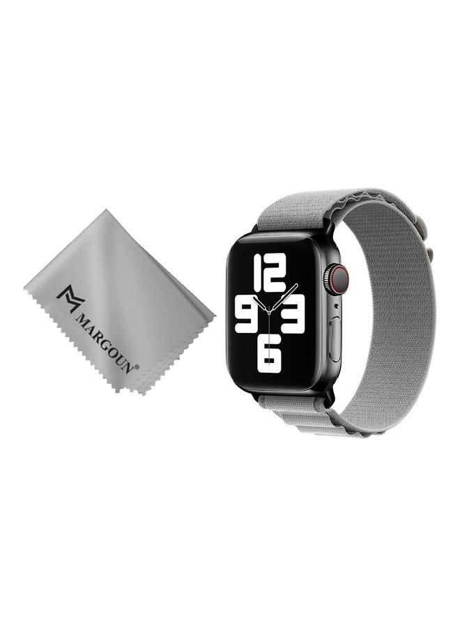 MARGOUN - 2 Packs Of Apple Watch Band And Microfiber Cloth Alpine Loop Band 38Mm 40Mm 41Mm Women Men Adjustable With Metal G-Hook Strap For iWatch Series 7/SE/6/5/4/3/2/1 Grey - Image 1