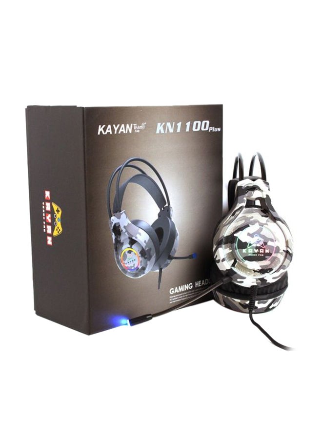 Kayan - Over-Ear KN1100 Plus Gaming RGB Lightning Headset with Mic - GreyCamouflage - Image 1