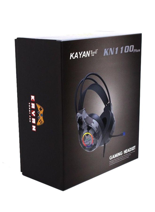 Kayan - Over-Ear KN1100 Plus Gaming RGB Lightning Headset with Mic - GreyCamouflage - Image 1