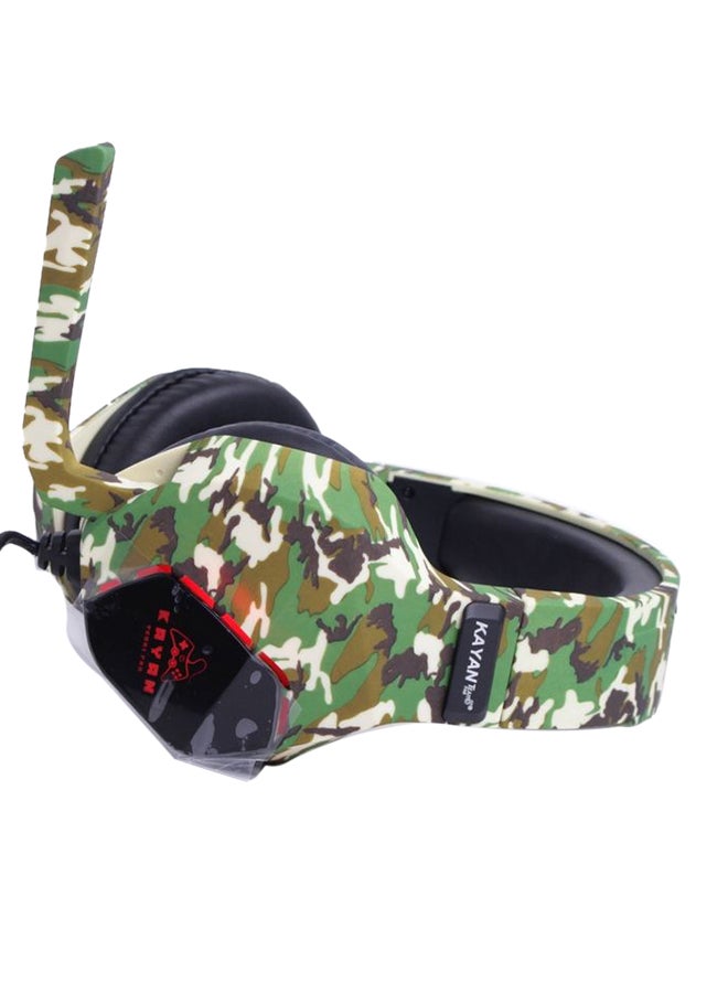 Kayan Over-Ear KN900 Plus Gaming RGB Lightning Headset with Mic - Green Camouflage  - Image 3