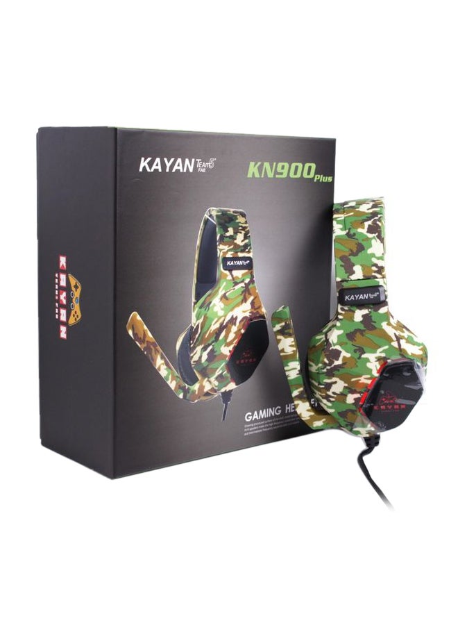 Kayan Over-Ear KN900 Plus Gaming RGB Lightning Headset with Mic - Green Camouflage  - Image 5