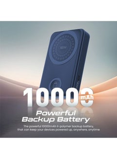 PROMATE 10000.0 mAh Wireless Power Bank , 3-in-1 10000mAh Portable Charger with 15W MagSafe Wireless Charger, 2.5W Apple Watch Charger 20W USB -C Power Delivery Blue  - Image 2
