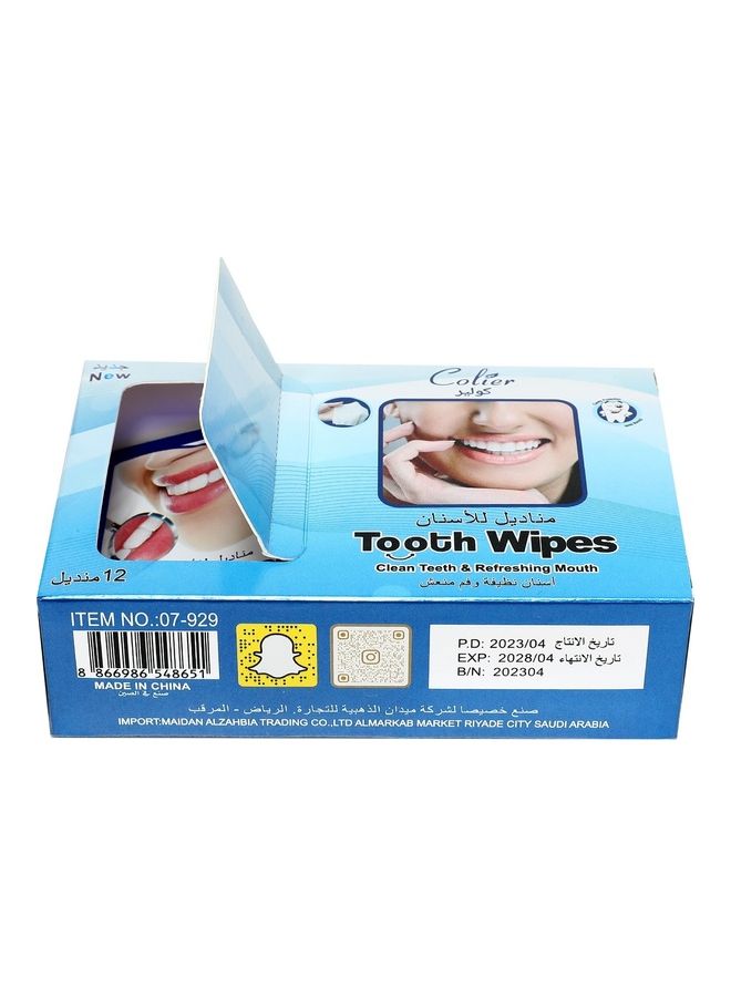 COLIER 12 Piece Tooth Wipes 12None  - Image 2