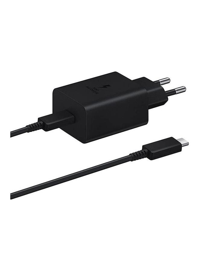 Samsung - Fast Charge Power Adapter , 45W , Type-C To Type-C , With Cable Black - Image 1