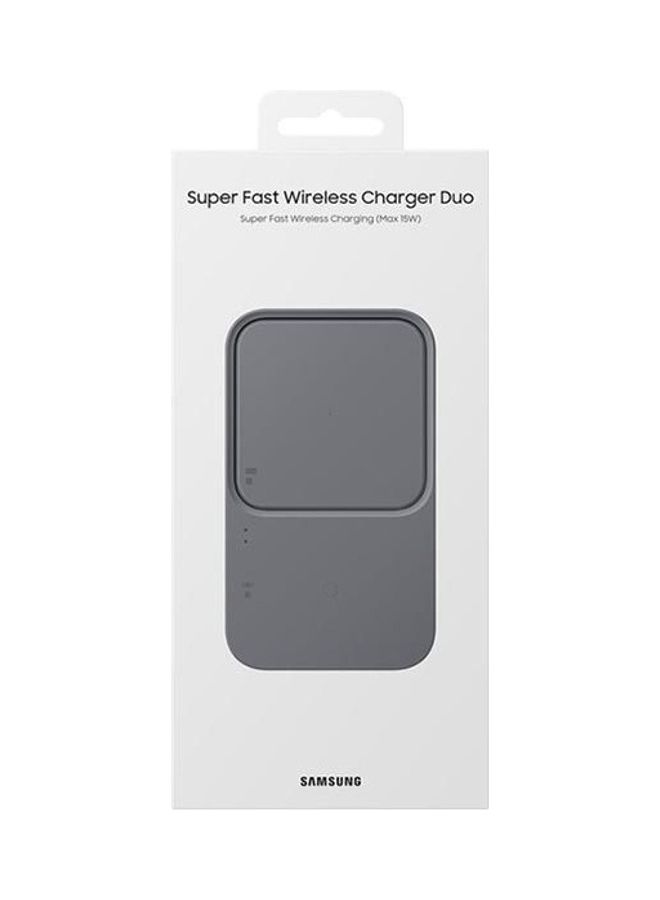 سامسونج - Super Fast Wireless Charger Duo Pad 15W Grey - Image 1