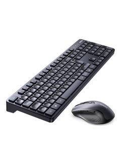 Wireless Keyboard and Mouse Combo, 2.4G Ergonomic Computer Keyboard Mouse with USB Receiver for PC, Laptop, Desktop, 5 DPI Adjustable/104 Keys Number Pad, Silent Compact USB Mouse Keyboard Set Black