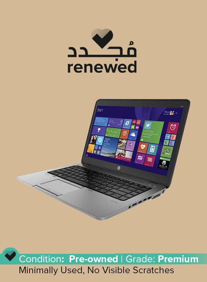 Renewed - Elite Book 840 G2 With 14-Inch Display,Core i7-5250U/8 GB RAM/512 SSD/Windows 10 English/Arabic Black/Silver