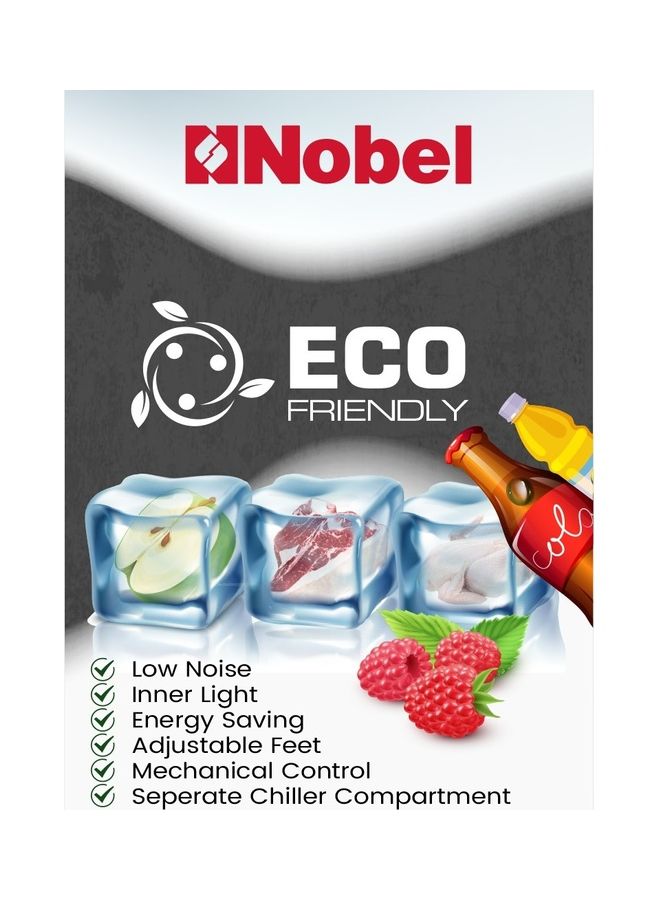 Nobel - 135 L Gross / 90 L Net, Single Door Refrigerator, Defrost,  R600a Refrigerant, Temperature Control, Separate Chiller Compartment, Vegetable Crisper And Cover 90 L NR130SS Dark Silver - Image 1