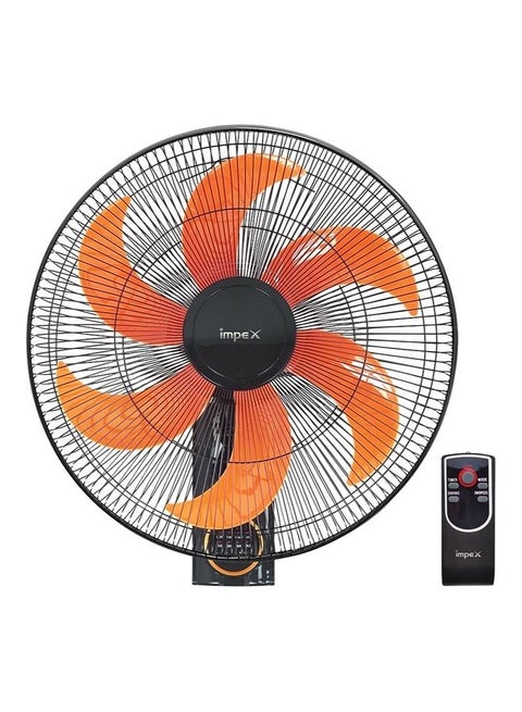 3-Speed Selection Wall Fan,Remote Control ,Auto Protection, 6 Blades, Horizontal Oscillation 55 W WF 7503 Multicolour