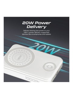PROMATE 10000 mAh Wireless Power Bank, 3-In-1 Portable Charger With 15W Magsafe Wireless Charger, 2.5W Apple Watch Charger And 20W Usb-C Power Delivery For iPhone 16, Apple Watch 8, Galaxy S25, Powermag-Trio - White  - Image 5