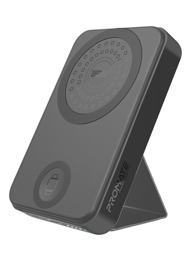 PROMATE - 10000 mAh Wireless Power Bank, 3-In-1 Portable Charger With 15W Magsafe Wireless Charger, 2.5W Apple Watch Charger And 20W Usb-C Power Delivery For Iphone 14,15 Apple Watch 8, Galaxy S23, Powermag-Trio Black - Image 1