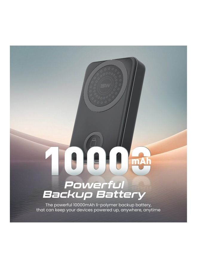 PROMATE - 10000 mAh Wireless Power Bank, 3-In-1 Portable Charger With 15W Magsafe Wireless Charger, 2.5W Apple Watch Charger And 20W Usb-C Power Delivery For Iphone 14,15 Apple Watch 8, Galaxy S23, Powermag-Trio Black - Image 1