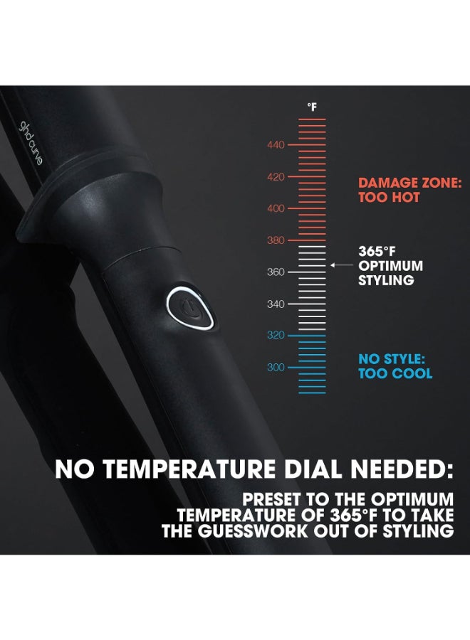ghd - Creative Curl Tapered Hair Curling Wand ― 1" Innovative Round Base To 0.9" Tip With Safer-For-Hair Styling Temperature, Designed To Create Tight, Textured Hair Curls To Soft Black - Image 1