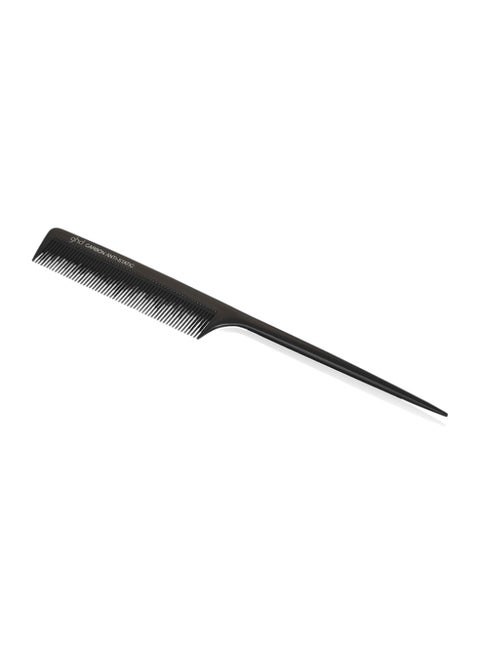 Hair Tail Comb For Sectioning, Backcombing And Intricate Styling With Fine-Toothed, Anti Static, Heat Resistant For Use With Hair Dryer, Hand Crafted And Finished Exclusively For Ghd -Black Black