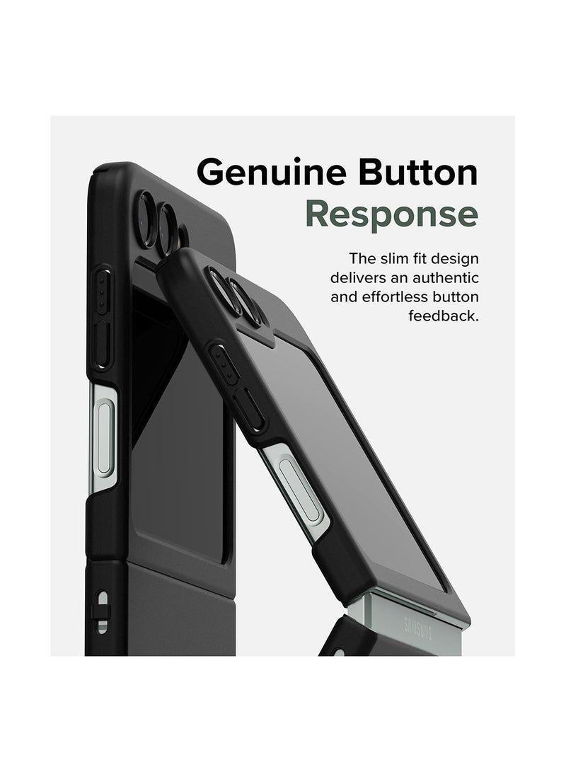 Ringke Slim Minimalist Fit Compatible With Samsung Galaxy Z Flip 5 Case For Women And Men, Simple Modern Sleek Design, Protective Sturdy Solid 5G Cover Lanyard Hole Black  - Image 2