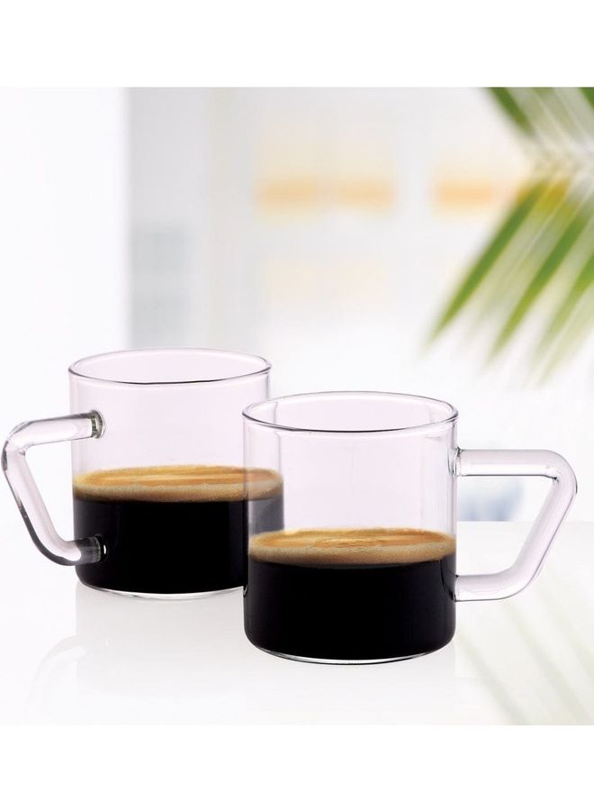BOROSIL Vision Espresso Classic Cup Set Of 6- Microwavable, Large White 120ml  - Image 1