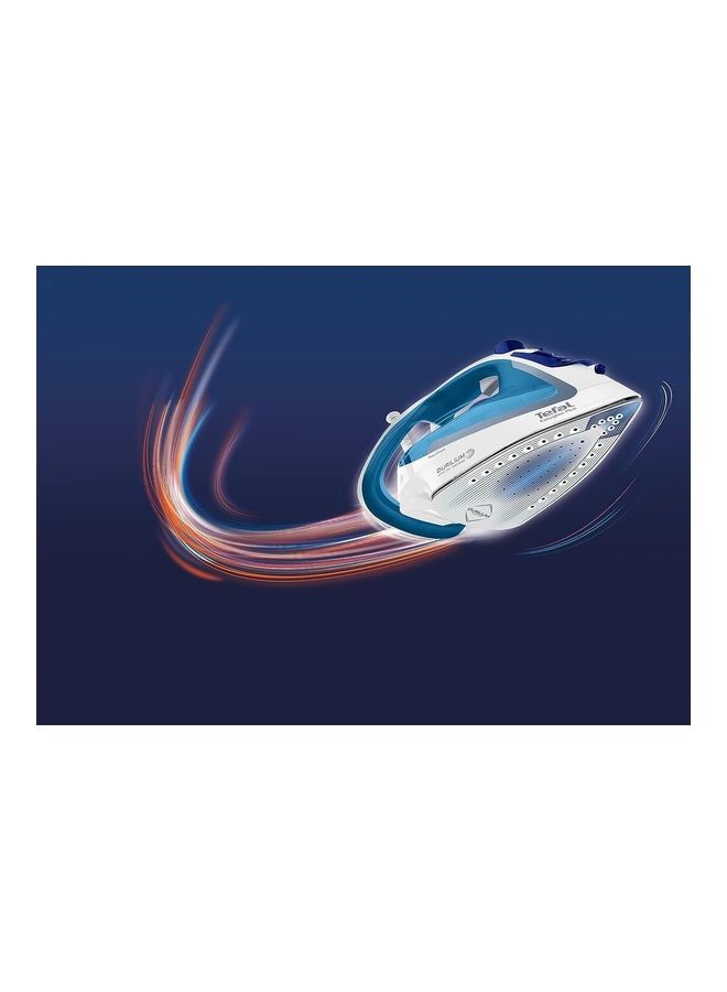 Tefal - 220g Steam Boost Durilium Air Glide Sole With Three Steam Zones Self Cleaning Function Anti Cale System 1.0 L 2700.0 W FV5751 BlueWhite - Image 1