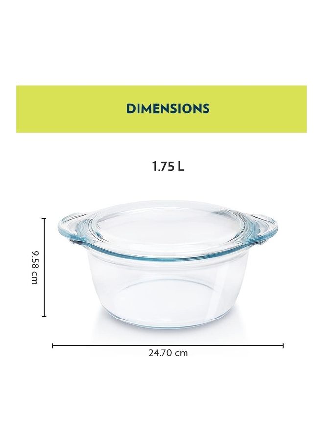 BOROSIL Deep Round Casserole Clear 1.75Liters  - Image 2