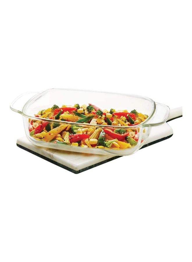 بوروسيل طبق مستطيل عميق قابل للميكروويف مع مقبض وميكروويف وفرن وغسالة أطباق أبيض 1.5 لتر - Image 3