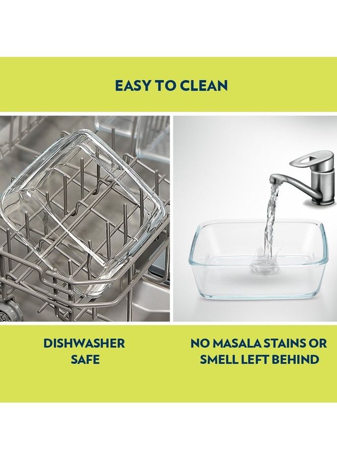 BOROSIL Microwavable Square Baking Dish With Plastic Lid - Microwave, Oven And Dishwasher Proof White 1.6Liters  - Image 3
