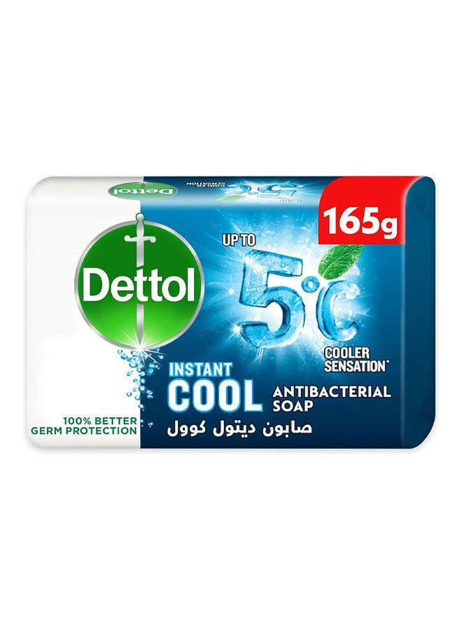 Dettol Instant Cool Antibacterial Bar Soap - Cooler Sensation Pack Of 4 Blue 165grams - Image 1