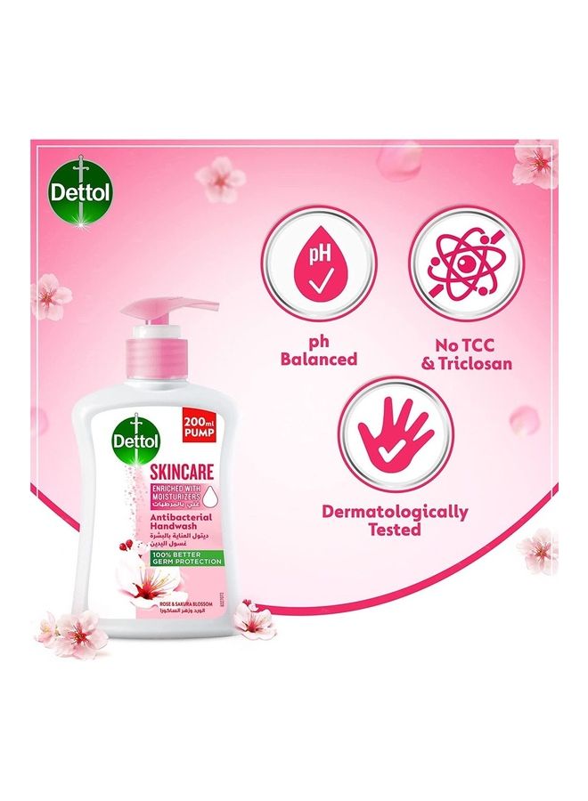 ديتول Anti-Bacterial Skincare Handwash Liquid Soap With Pump Pack Of 2 Pink 2x200ml  - Image 2