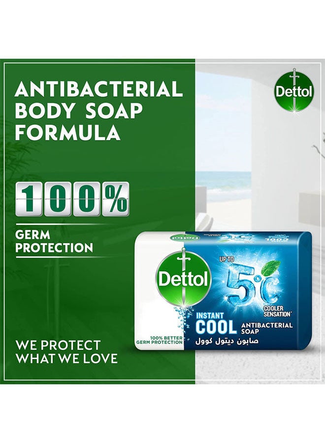 Dettol Instant Cool Antibacterial Bar Soap - Cooler Sensation Pack Of 4 Blue 165grams - Image 2