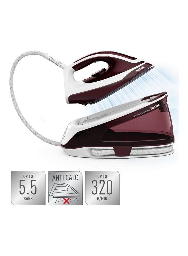 Tefal - Station 5.2 Bars Steam Boost 320 g Min Continuous Steam Quantity 120 g Min Calc Clear Technology Xpress Glide Soleplate 1.4 L 2200.0 W SV6120 BrownWhite - Image 1
