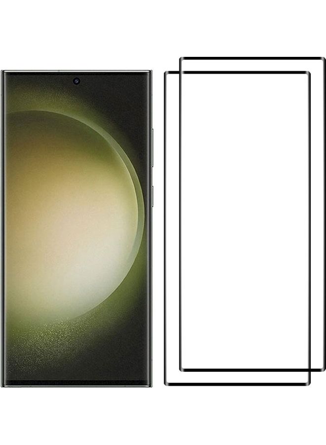 مارجون عبوتان من واقي شاشة سامسونج جالاكسي S23 الترا، مقاوم للخدش والكسر، ومضاد للفقاعات الزجاجية، وواقي شاشة خلفي متوهج بالكامل - Image 2