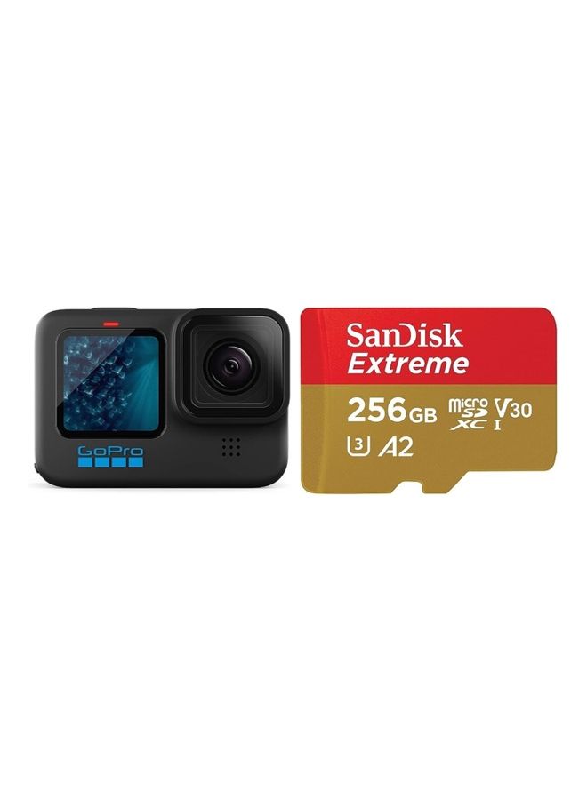 GoPro Hero11 Waterproof Action Camera With SanDisk 256GB Extreme MicroSD UHS I Card For 4K Video On Smartphones, Action Cams And Drones  - Image 1