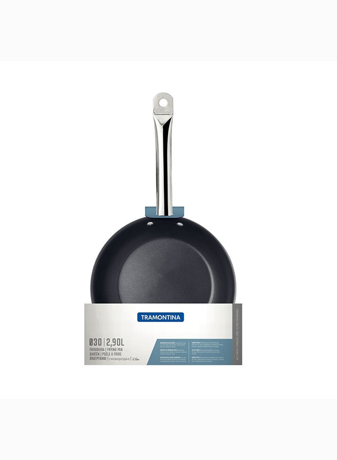 TRAMONTINA - Professional 2.9L Stainless Steel Shallow Frying Pan With Tri-Ply Bottom And Interior PFOA Free Nonstick Coating Black/Silver 30cmcm - Image 1