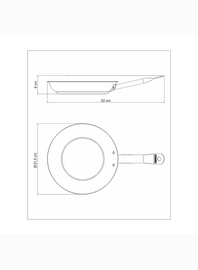 TRAMONTINA - Professional 2.9L Stainless Steel Shallow Frying Pan With Tri-Ply Bottom And Interior PFOA Free Nonstick Coating Black/Silver 30cmcm - Image 1