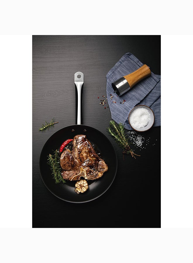 TRAMONTINA - Professional 2.9L Stainless Steel Shallow Frying Pan With Tri-Ply Bottom And Interior PFOA Free Nonstick Coating Black/Silver 30cmcm - Image 1