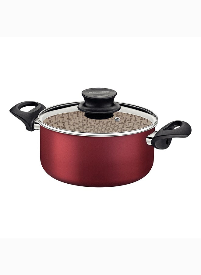 TRAMONTINA Paris Aluminum Casserole With Internal PFOA Free Nonstick Coating Red 26cmcm  - Image 1