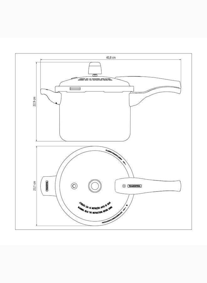 TRAMONTINA Tramontina Vancouver 20cm 4.5L Blue Aluminum Pressure Cooker with Easy to Clean Interior and Exterior Starflon Max PFOA Free Nonstick Coating Blue 4.5Liters  - Image 4