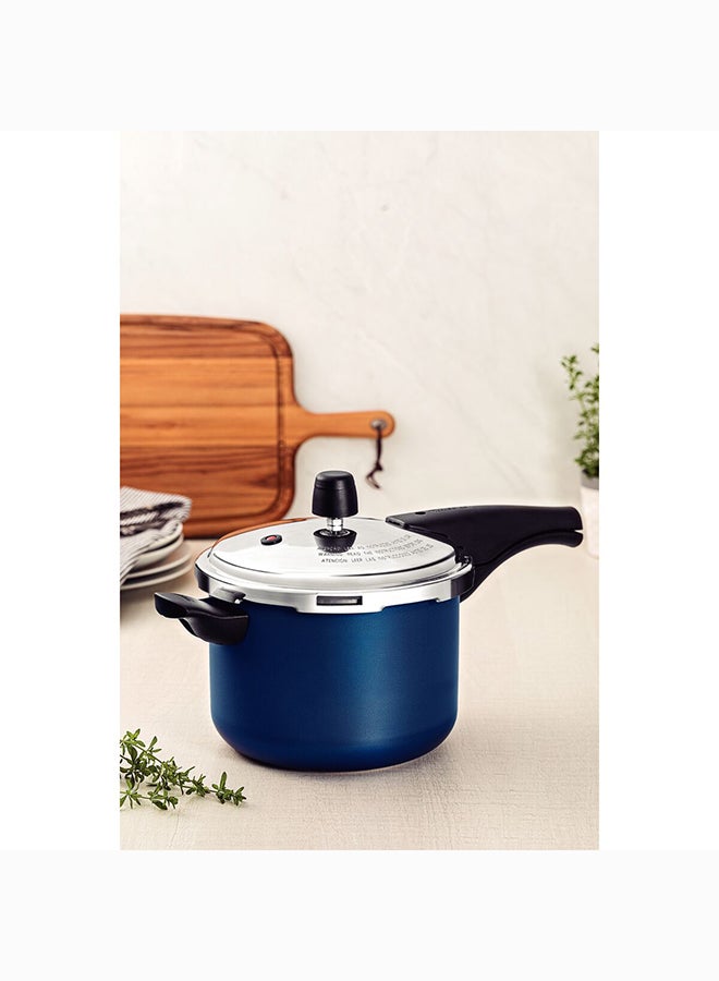 TRAMONTINA Tramontina Vancouver 20cm 4.5L Blue Aluminum Pressure Cooker with Easy to Clean Interior and Exterior Starflon Max PFOA Free Nonstick Coating Blue 4.5Liters  - Image 2
