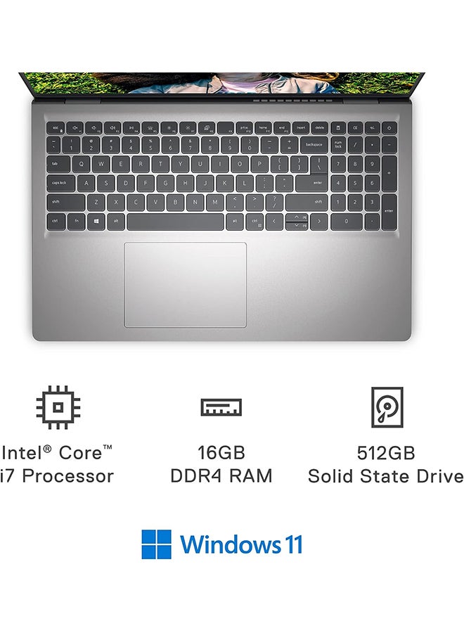 DELL - Inspiron 3520 (Upgraded Version) Laptop With 15.6-Inch FHD Display, Core i7 1255U Processor/16GB RAM/512GB SSD/integrated Graphics/Windows 11 Home English Platinum - Image 1