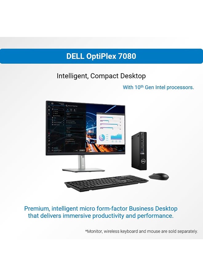 DELL - OptiPlex 7080 Micro Tower PC, Core i5-10500T Processor/16GB RAM/512GB SSD/Integrated Graphics/Windows 11 Pro Black - Image 1