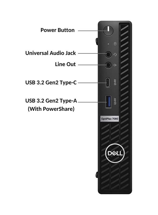 DELL - OptiPlex 7080 Micro Tower PC, Core i5-10500T Processor/16GB RAM/512GB SSD/Integrated Graphics/Windows 11 Pro Black - Image 1