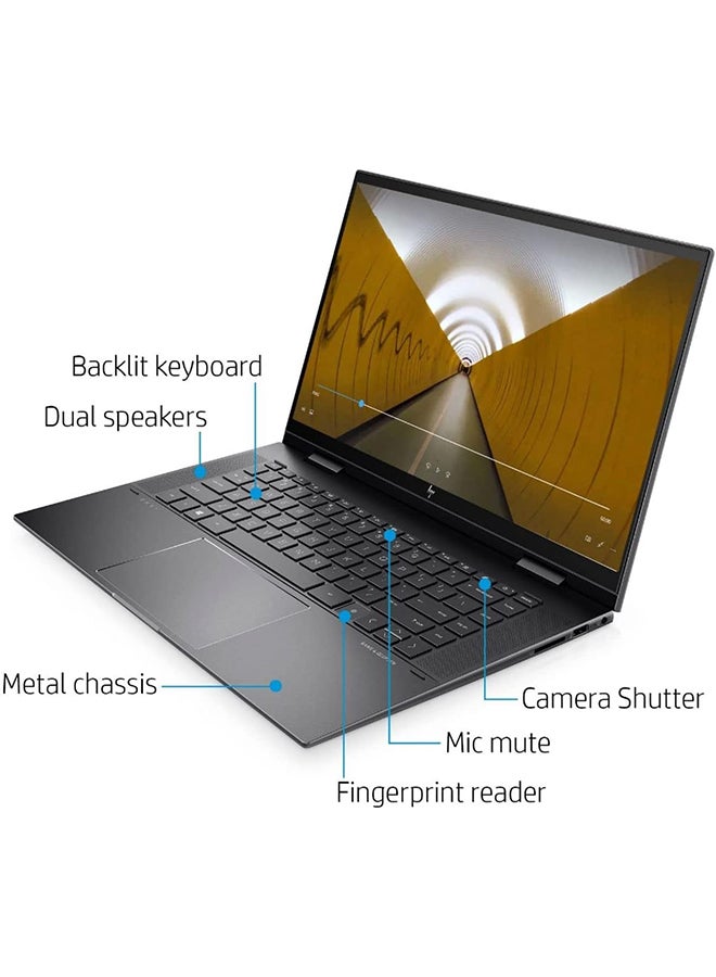 HP - 2022 Newest Envy x360 2-in-1 (Upgraded Version) Laptop, 15.6in Full HD Touchscreen, AMD Ryzen 5 5500U Processor, 1TB SSD, Backlit Keyboard, Webcam, Wi-Fi 6, HDMI English Black - Image 1